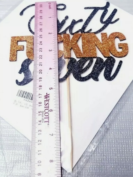 Humorous Vulgar Cake Topper, 67th Birthday or Anniversary - Picture 4 of 4